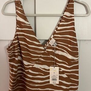 A New Day Zebra Print Midi Slip Dress
